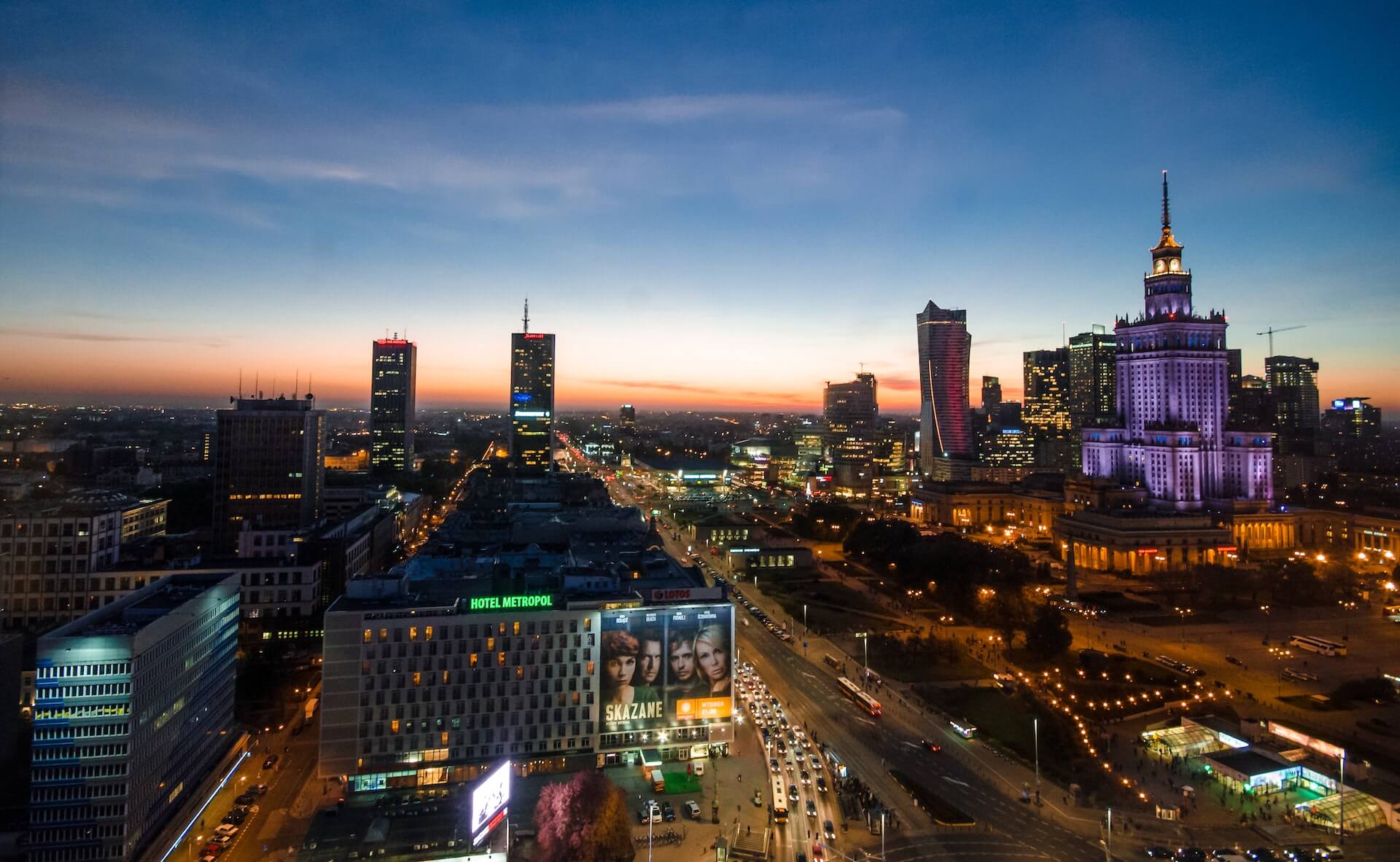 Warsaw at Sunset