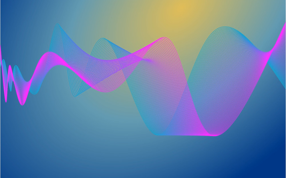 color signal waves on a blue and yellow background