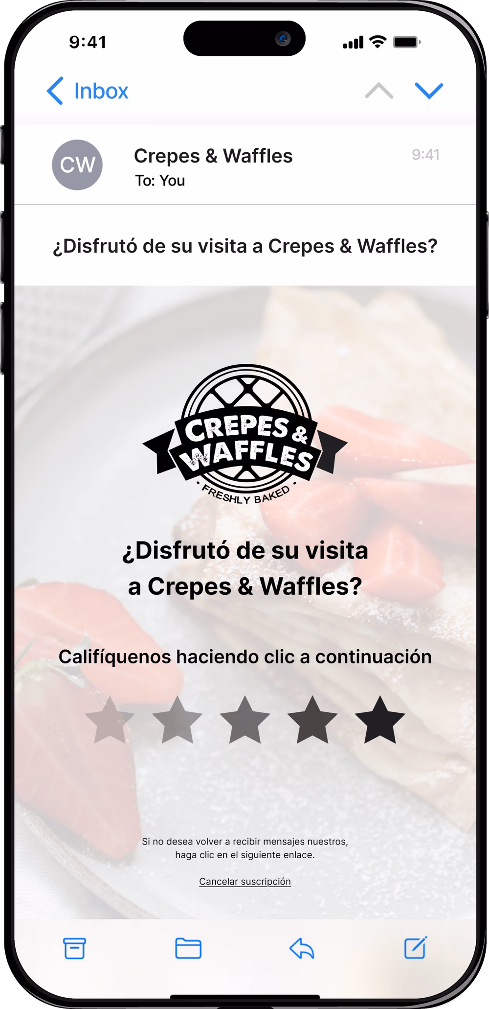 Crepes Waffles Review Email