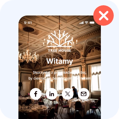 Strona logowania do WiFi z białym tekstem na jasnym, ruchliwym zdjęciu, trudnym do odczytania