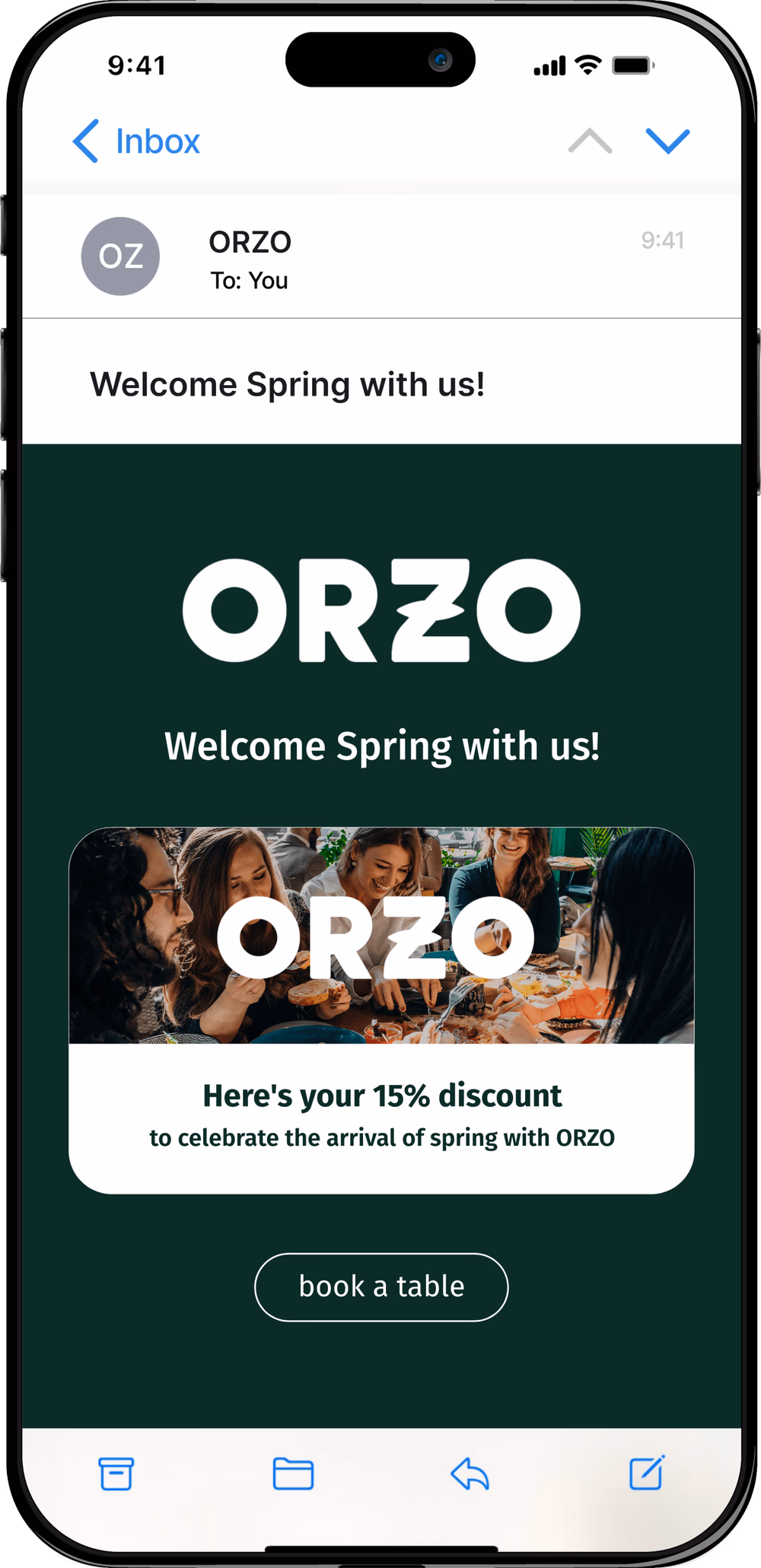 ORZO Marketing Email