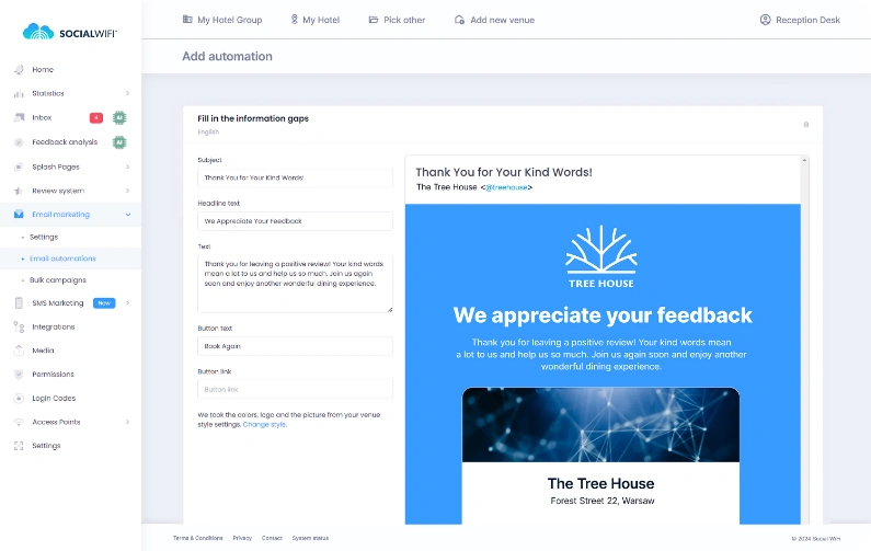 Customer data, online reviews and email marketing, all inside one system