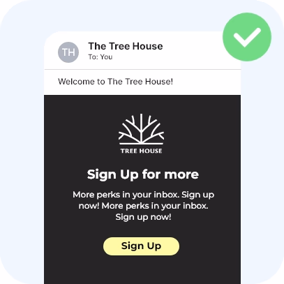 Email with one highlighted Sign Up button