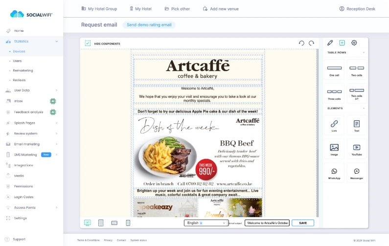 Customer data, online reviews and email marketing, all inside one system