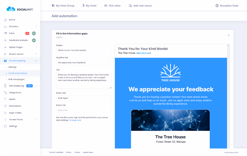 Customer data, online reviews and email marketing, all inside one system