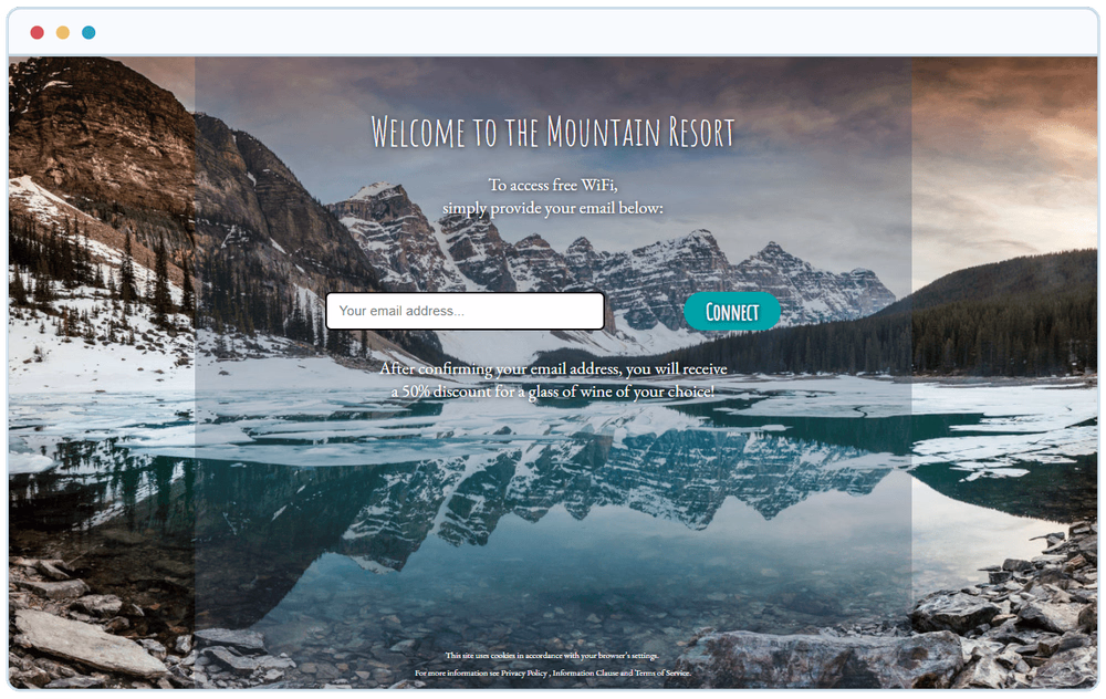 A Social WiFi login screen encouraging users to confirm their email addresses