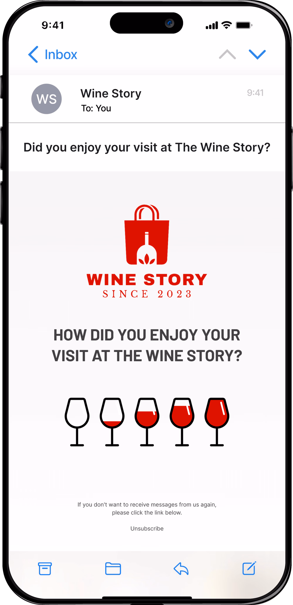 Wine Story Review Email